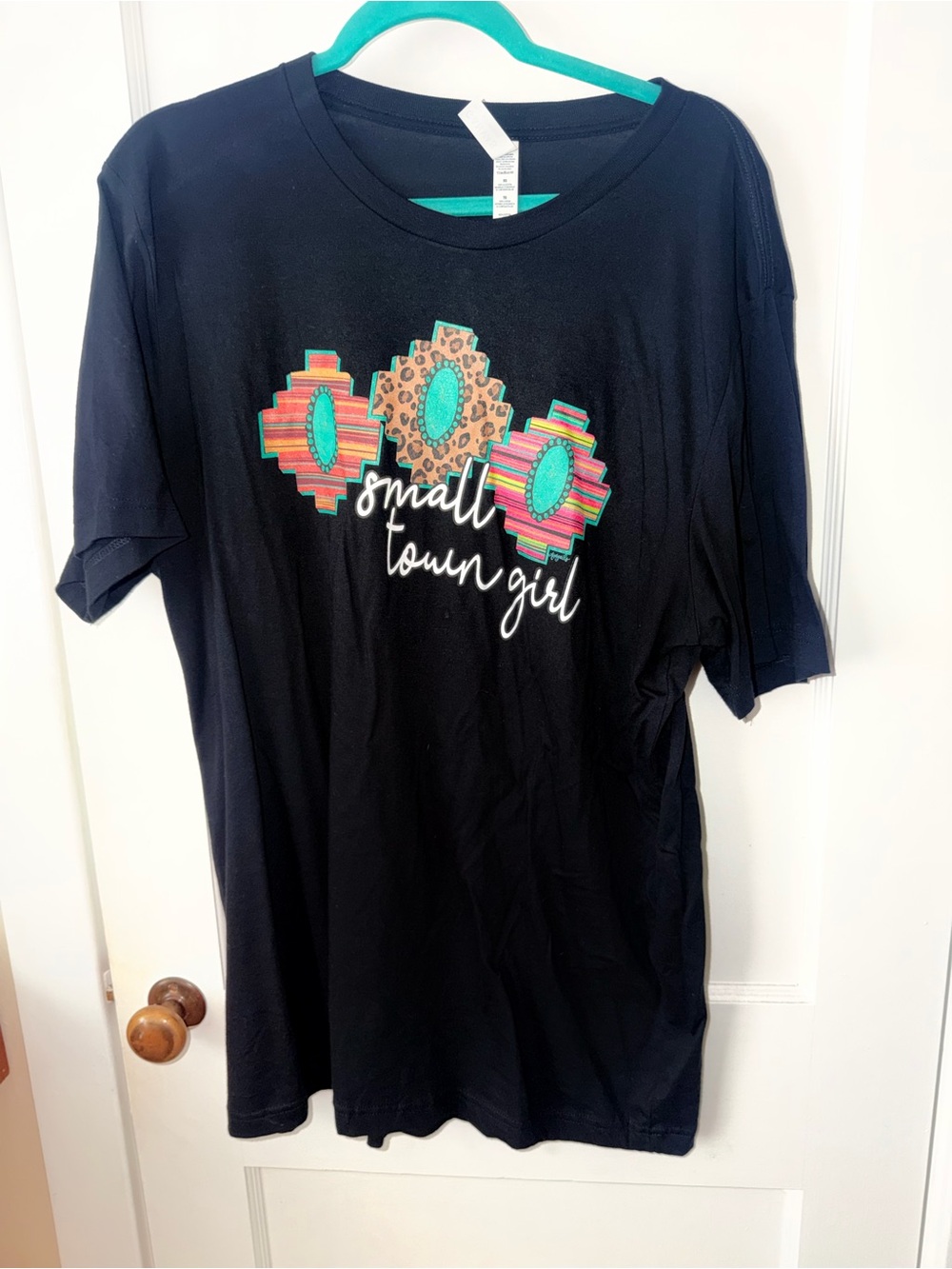 Black Graphic Tee "Small Town Girl"